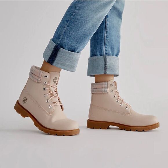 Timberland Linden Wood 6” Wp Boot Women’s Light Pink Nubuck size 8 - Picture 1 of 4